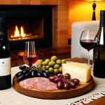 Elegant Wine Tasting Setup**

"A beautifully arranged wine tasting setup in a cozy Spanish-style living room. Focus on a polished wooden table with several wine glasses, a bottle of Rioja, and a selection of tapas (olives, Manchego cheese, jamón ibérico). Soft, warm lighting with candles. safe for work, appropriate content, fully clothed setting, professional, perfect anatomy, natural proportions, high quality, Spanish atmosphere."

**