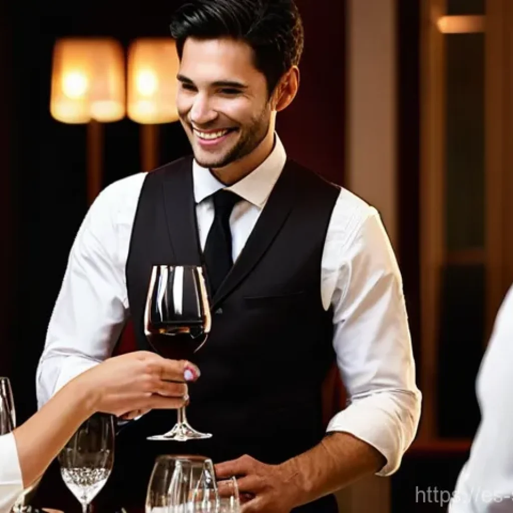 소믈리에 연봉 협상 전략 - **Prompt:** A confident female sommelier, in her early 30s, wearing a tailored black vest over a cri...
