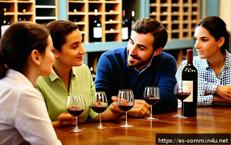 소믈리에 실무 교육 프로그램 추천 - A lively classroom scene in a Spanish wine school where diverse adult students attentively listen to...
