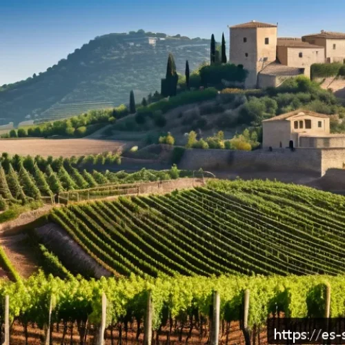 소믈리에가 다루는 와인 종류 - A detailed vineyard landscape illustrating diverse terroirs in a Spanish wine region, showing distin...